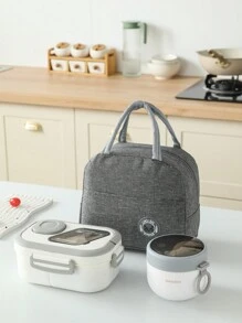 Set de 3 piezas de cubiertos portátiles para almuerzo, caja Bento de material PP que se puede calentar en microondas, adecuado para almuerzos en el trabajo y la escuela