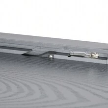 Outsunny Garden Table, Extendable Outdoor Dining Table For 6 With Aluminium Frame, Steel Tabletop, Rectangle Patio Table For Balcony, Deck, Dark Grey With Wood-Effect - Dark Grey - View 9