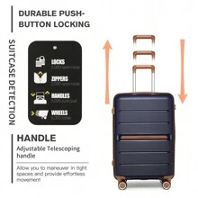 20 Inch Cabin Carry On Luggage, 24 Inch & 28 Inch PP Suitcase With TSA Lock For Business Travel, Vacation & Weekend Getaways For Men & Women Blue - Royal Blue - View 7