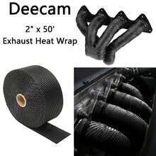 Motocicleta Cinta Termica Para Escape (headers) 10 Metros,Cinta térmica de escape de titanio, 2 x 16.5 pies con 10 bridas de acero inoxidable, cinta térmica de fibra de basalto para motocicletas y coches,Térmica de Escape, 2'' x 16.5' Fibra de Vidrio Negra Resistente al Calor Cinta de Aislamiento Térmico de Silenciador para Moto con 10 Ataduras de Cierre Inoxidable - Negro - Ver 2