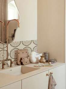 10Pcs Tiles Stickers Floor Geometric Flower Waterproof Kitchen Wall Sticker Self-Adhesive Floor Tile Stickers - Multicolor - View 4