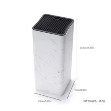 Universal Knife Holder Rack, Storage Rack For Knives, Blank Knife Slots, Fits Multiple Knife Types, Detachable For Easy Cleaning, Brushed Finish - White - View 3
