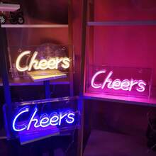 1入LED亞克力霓虹燈台上夜燈,電池/USB供電霓虹招牌,浪漫派對氛圍家居房間裝飾 - 亞克力板霓虹燈 - 查看 7