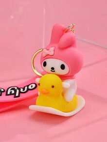 1pc  Cartoon Cute Kitty  Creative Action Figure Pendant, Unisex Keychain For Car/Backpack Decoration, Gift For Couples - Multicolor - View 14