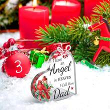 Customized Acrylic Ornament 1 Piece Loss Of Mom And Dad Memorial Gift Red Cardinal Christmas Decoration Bereavement Acrylic Gift Sign Memorial Mom And Dad In Heaven Table Centerpiece Gifts Birthday Graduation