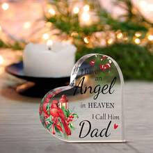 Customized Acrylic Ornament 1 Piece Loss Of Mom And Dad Memorial Gift Red Cardinal Christmas Decoration Bereavement Acrylic Gift Sign Memorial Mom And Dad In Heaven Table Centerpiece Gifts Birthday Graduation
