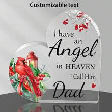 Customized Acrylic Ornament 1 Piece Loss Of Mom And Dad Memorial Gift Red Cardinal Christmas Decoration Bereavement Acrylic Gift Sign Memorial Mom And Dad In Heaven Table Centerpiece Gifts Birthday Graduation