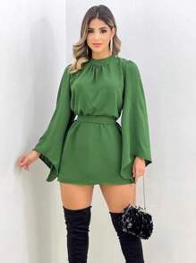 Women Dresses - xanh quân đội - Xem 2