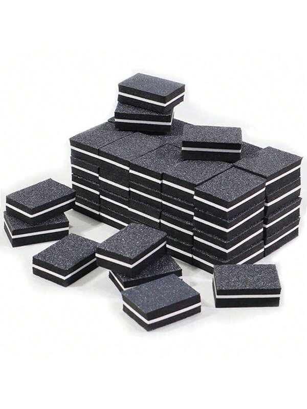 50pcs/Pack Double-Sided Nail Buffing Polishing Files, Mini Sponge Blocks For Nail Shaping And Smoothing