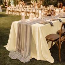 fani 12Packs Satin Tablecloth 57 X 108 Inch Overlay Satin Table Cover Premium Rectangle Bright Silk Tablecloth Smooth Fabric Table Decoration For Wedding Banquet Party Birthday Events Restaurant - Rượu sâm banh - Xem 7