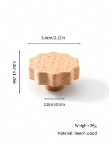 2入組/個心型零食木製抽屜手把，適用於櫥櫃、梳妝台、衣櫥 - 圓餅乾 - 查看 2