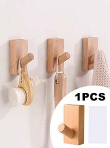 1 peça de cabide de faia simples e sólido, cabide de madeira natural, cabide de parede de faia, gancho decorativo para porta, para lavanderia, loja, café, bar