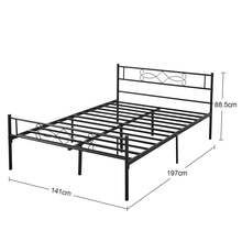Metal Bed Frame Double Size 4ft6 Metal Platform Slats Support Mattress Foundation W/Headboard Footboard - Black - View 5