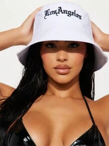 1pc Unisex Embroidered Letter Bucket Hat, Adjustable Outdoor Leisure Hat, Suitable For Spring And Autumn Travel Beach Vacation, Men's Sun Hat In Y2K Style