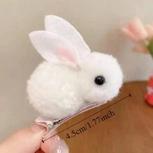 2 szt. Damskie śliczne pluszowe spinki do włosów z kreskówkowym królikiem do grzywki, ozdoby, akcesoria do włosów, spinki do włosów
