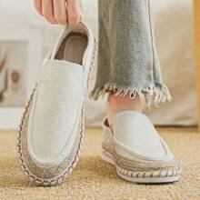 Spring Casual Lightweight Solid Color Loafers For Men, Comfortable And Breathable, Skin-Friendly Soft, Anti-Slip, Wear-Resistant, Suitable For Daily Sports - Beige - View 2