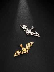 1入不鏽鋼動物吊墜，包括海馬、馬蹄鐵、狗、蝙蝠、龍和狐狸形狀，可DIY為項鍊或手鍊 - 動物系列 - 查看 7