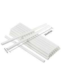 24 piezas de varillas de plástico blanco para pastel de bodas huecas para apilar y soportar pasteles de varios niveles, estacas redondas para pasteles - Blanco - Ver 10