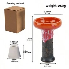 Tazón de narguile esmaltado hecho a mano, accesorio práctico de narguile, fácil de fumar, inhalación suave, diseño de gran capacidad, que proporciona una mejor experiencia de narguile. - Unitalla - Ver 5