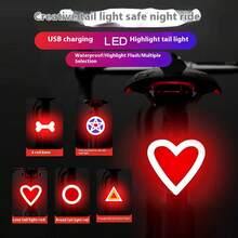 1 Đèn cảnh báo an toàn hình trái tim cho xe đạp, có thể sạc lại cho xe đạp leo núi, xe đạp đường trường đi đêm, xe tay ga, đèn báo an toàn & chiếu sáng - Nhiều màu - Xem 3