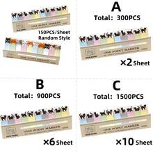 300 Cái/900 Cái/1500 Cái (2/6/10 Tờ) Giấy Dán Ghi Chú Mèo Mini Hoạt Hình Đáng Yêu Hình Dán Chỉ Số Tự Dính Mèo Đen-Hoàn Hảo Cho Học Sinh, Văn Phòng Và Văn Phòng Phẩm Trường Học - Nhiều màu - Xem 4