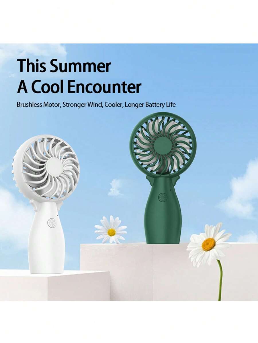 Tragbarer Mini-Handventilator Rosa - USB Wiederaufladbar Mit Standfuß