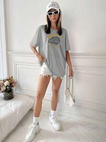 Women T-Shirts - Xám - Xem 2