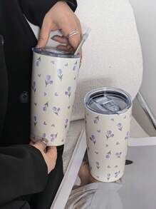 1 件原创 INS 风格紫色郁金香心形 20 盎司（600 毫升）不锈钢双层保温杯、咖啡杯、水瓶、旅行杯、节日礼物、生日礼物、学生杯、极具吸引力（不含吸管）学校用品返校 - 彩色 - 查看 10