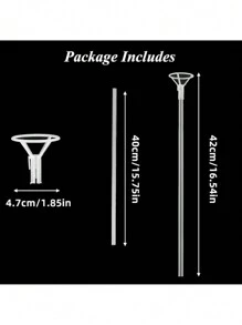 20/10/5/1个透明气球支架，气球托架，适用于婚礼、生日、派对、周年纪念、圣诞派对、DIY花束、气球拱门装饰、复活节礼物 - 無色 - 查看 2