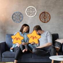 3入組木製鄉村風牆面裝飾，居家客廳臥室室內外辦公室牆壁掛飾 - 彩色 - 查看 6