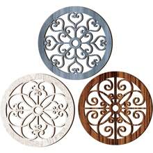 3入組木製鄉村風牆面裝飾，居家客廳臥室室內外辦公室牆壁掛飾 - 彩色 - 查看 2