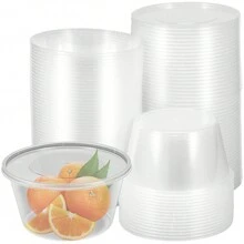 50Pcs Food Containers 15 Oz Plastic Deli Box With Lids Leak-Proof Salad Box Clear Food Storage Containers Microwavable Reusable Food Packing Box For Meal Prep Picnic 4.5x4.5x2.4 Inch - Transparent - View 9