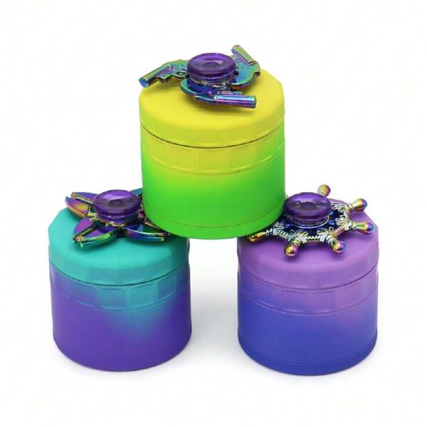 Metal Tobacco Grinder, 2.5"/63mm Bright Macaron Color Rubber Paint Coating Design Four-Layers Metal Spice Grinder With Stress Relief Tool, Made Of Sturdy Zinc Alloy, Portable And Easier To Use(1 PC)