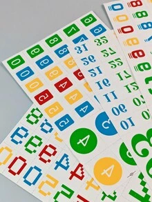 4 张数字图案防水纹身贴纸字母临时纹身贴纸适用于比赛、运动、球迷和欧洲杯以及 - 彩色 - 查看 4
