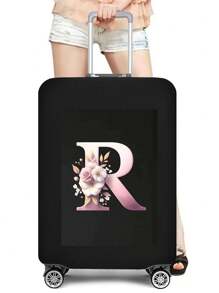 1 PC Letter Printed Suitcase Cover, Strong Elastic Suitcase Cover, Suitcase Protective Cover, Suitcase Dust Cover, Storage Suitcase Cover, Trolley Suitcase Cover Luggage Covers Suitcase Protective Cover For Holiday For Vacation  Travel Essentials Travel Accessories Bag For School School Accessories School Stuff