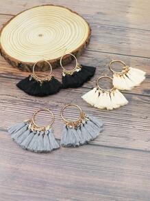 TopHanqi 3pairs Tassel Decor Earrings