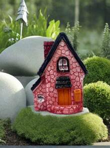 1 pieza Casa de muñecas para jardín europea tipo villa campestre pequeña con plantador para suculentas, micro paisaje de bricolaje decoración, casa de hadas, decoración de jardín tipo árbol de madera para jardín tipo bosque o como accesorio decorativo tipo madera - Multicolor - Ver 10