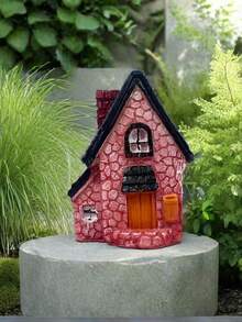 1 pieza Casa de muñecas para jardín europea tipo villa campestre pequeña con plantador para suculentas, micro paisaje de bricolaje decoración, casa de hadas, decoración de jardín tipo árbol de madera para jardín tipo bosque o como accesorio decorativo tipo madera - Multicolor - Ver 2