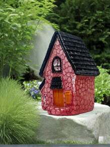 1 pieza Casa de muñecas para jardín europea tipo villa campestre pequeña con plantador para suculentas, micro paisaje de bricolaje decoración, casa de hadas, decoración de jardín tipo árbol de madera para jardín tipo bosque o como accesorio decorativo tipo madera - Multicolor - Ver 9