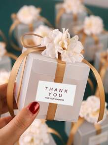 5件套创意仿真花透明礼盒带丝带，适用于婚礼生日派对糖果包装、圣诞节情人节 - 5pcs - 查看 7