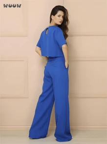 Women Two-Piece Outfits - Blue - View 3