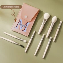 伴娘化妆刷套装，可定制字母和名字，非常适合婚礼回礼、新娘送礼会回礼、母亲节惊喜、化妆包、旅行配件、夏季出游用品 - 彩色 - 查看 7