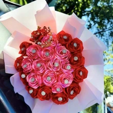 1 rollo de cinta de raso de 4 cm de ancho para accesorios de flor artificial, corbatín, envoltura de regalos y decoración de repostería. Banda de cinta para hacer accesorios de ramo para bodas, decoración de pasteles, hacer flores de rosa de bricolaje, envoltura de regalos, fiesta de bodas, día de las madres, envoltura de bouquet floral de San Valentín
