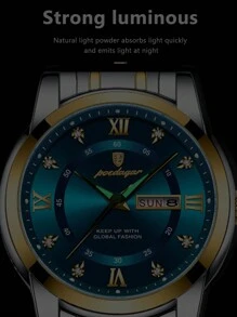 Men Casual Business Quartz Wristwatches Diamond Clock Luminous Auto Date Watches 1PC