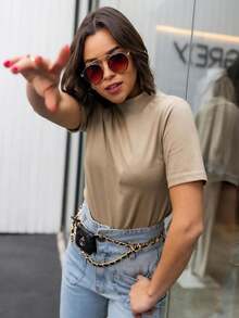 Women Blouses - 摩卡棕 - 查看 3