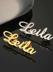 1 Broche de acero inoxidable con texto personalizado, accesorio de moda de estilo empresarial sencillo, regalo del Día del Padre para el esposo, de moda de otoño, vintage, minimalista, de dinero viejo, personalizado casual, personalizado, regalo único ideal para él, novio, papá, familia, amigos, hijo, abuelos para aniversarios, cumpleaños, uso diario, baile de graduación, San Valentín, graduación, bodas, fiestas, Día del Padre