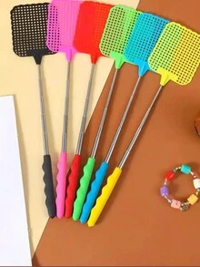 2pcs Random Color Fly Swatters With Extendable Thick Stainless Steel Mesh, Manual Multifunctional Mosquito Swatter For Home Use - Multicolor - View 2