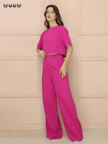 Women Two-Piece Outfits - Purple - View 1