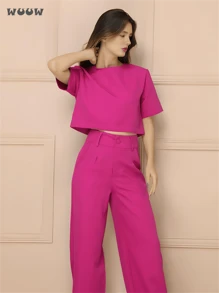 Women Two-Piece Outfits - Purple - View 3