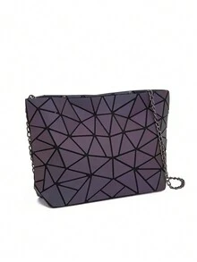 Bolsa plegable láser geométrica para mujer, bolso de mano y hombro con rombos de moda y cambio de color - Multicolor - Ver 5